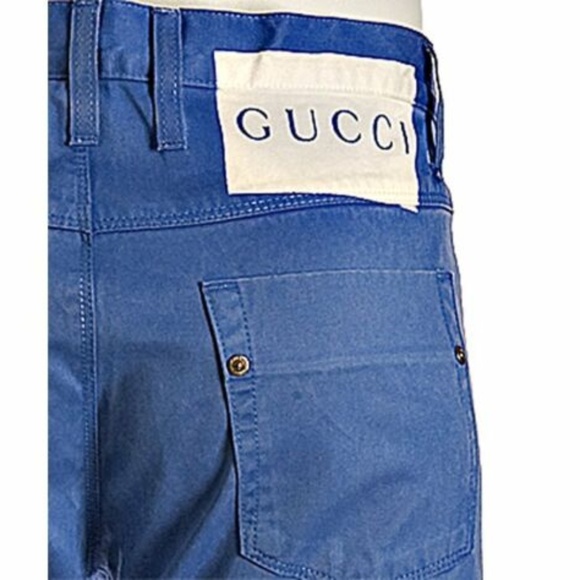 Gucci Blue Dyed Twill Straight Leg Pants NWT - Picture 3 of 6